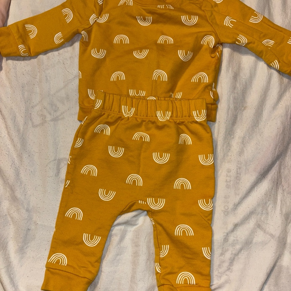 Mustard Rainbow Baby Outfit